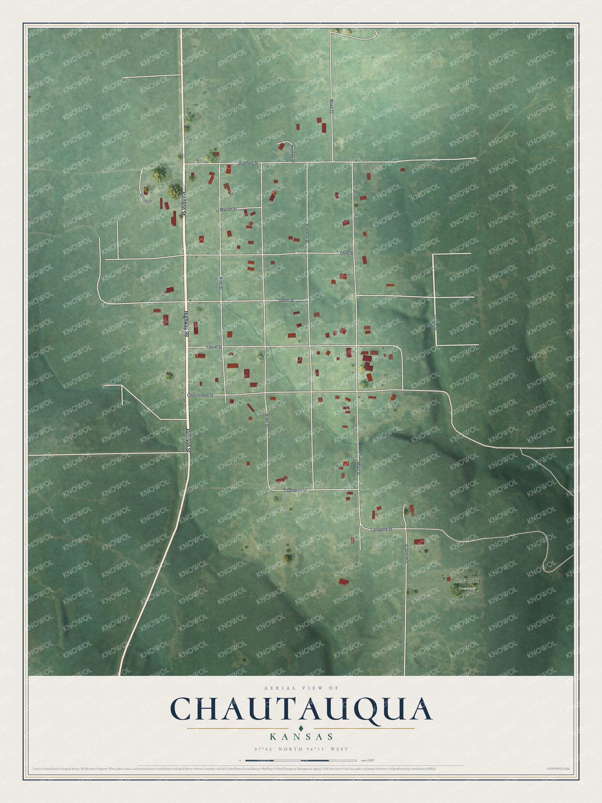Watermarked full-map preview of Chautauqua, Kansas