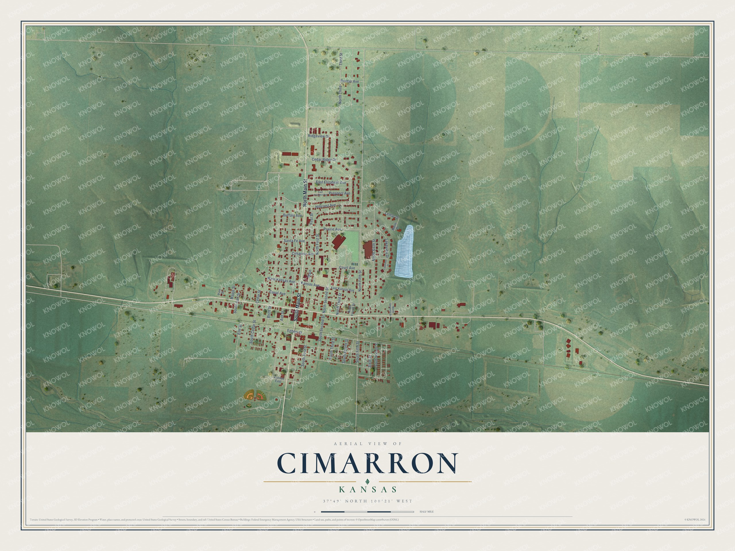 Watermarked full-map preview of Cimarron, Kansas