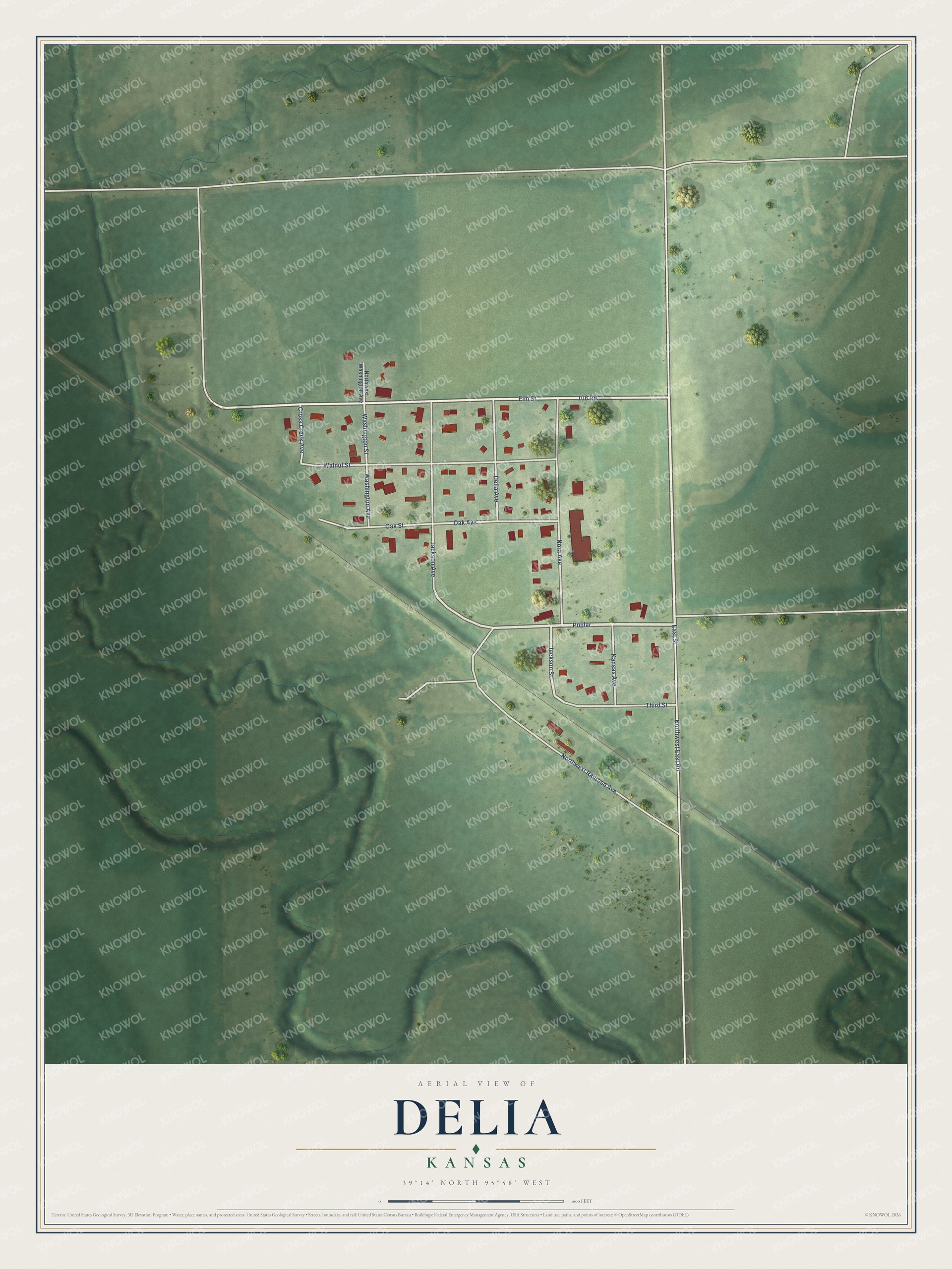 Watermarked full-map preview of Delia, Kansas
