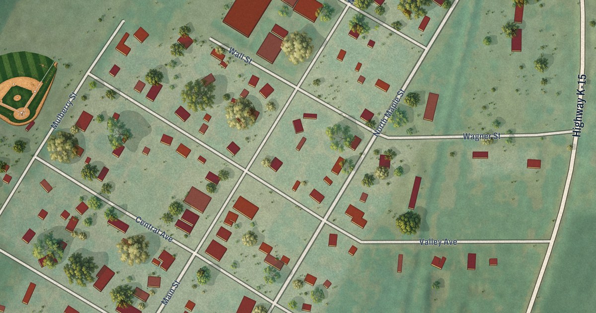Map of Dexter, Kansas in 2026