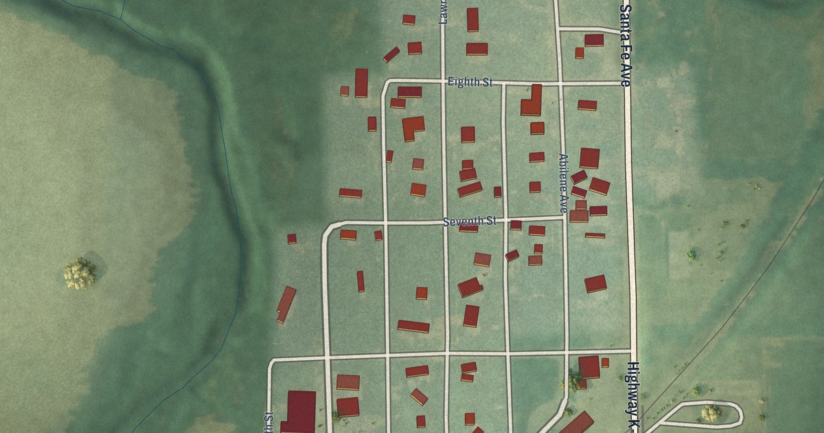 Map of Durham, Kansas in 2026