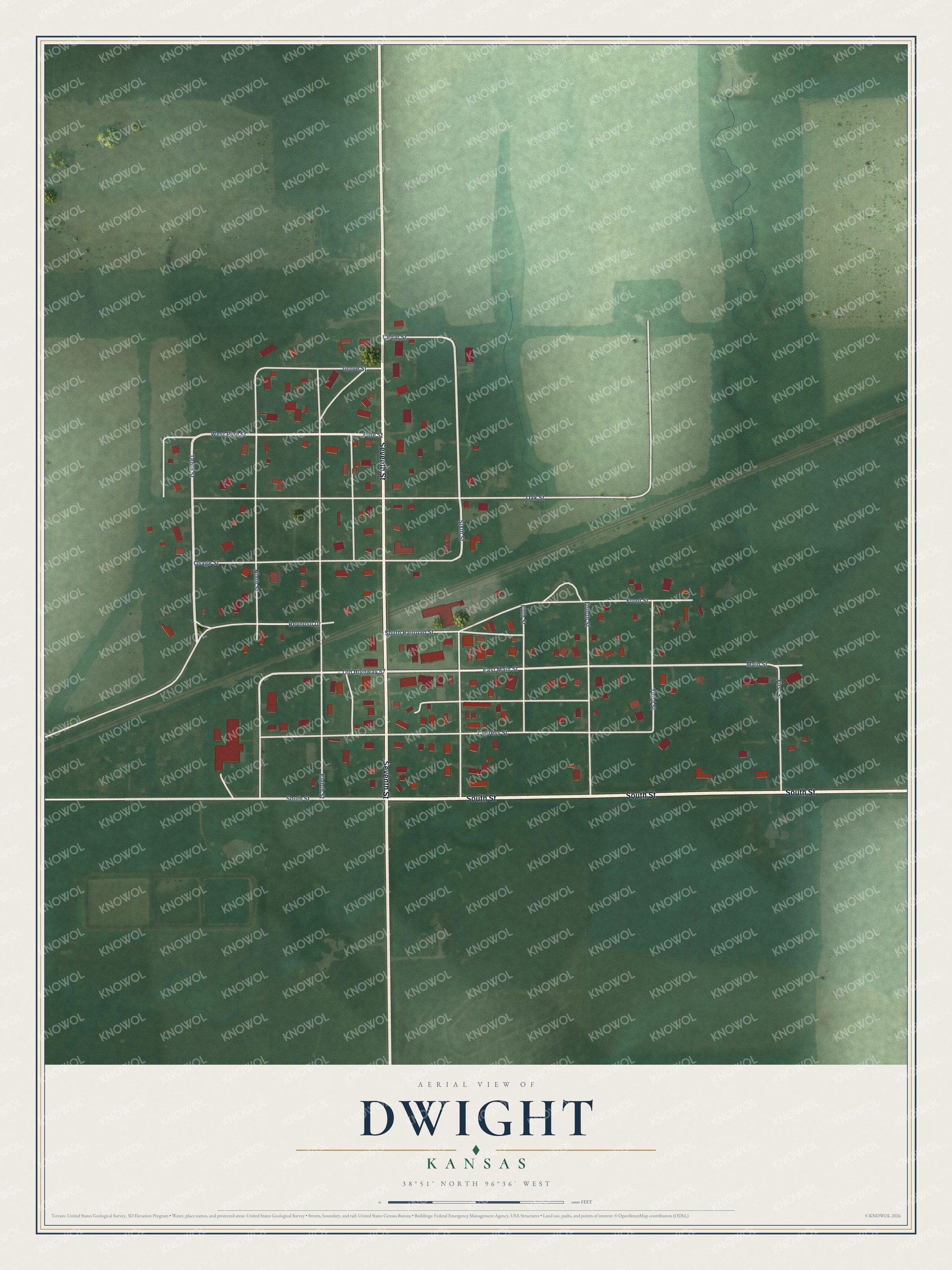 Watermarked full-map preview of Dwight, Kansas