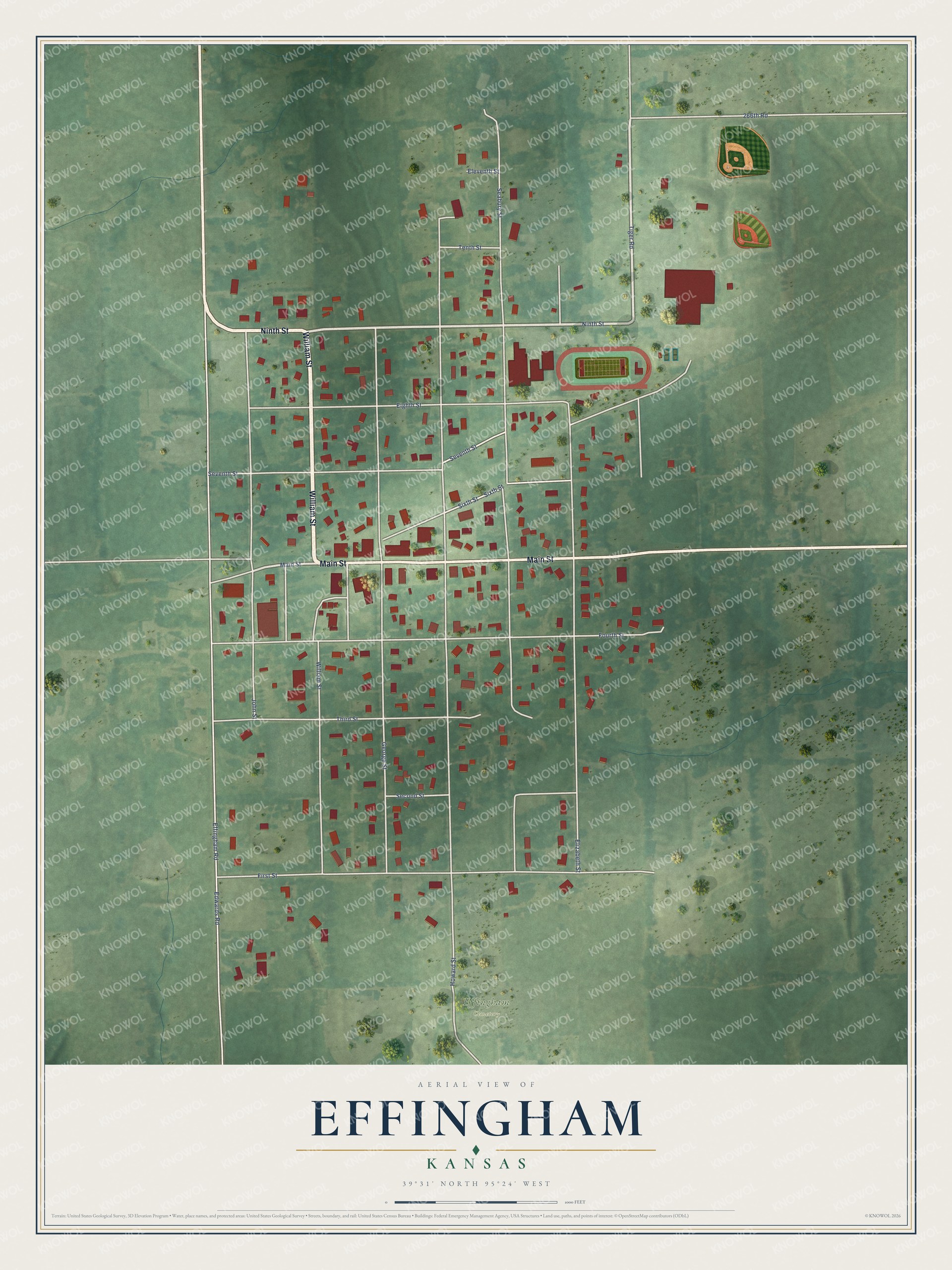 Watermarked full-map preview of Effingham, Kansas