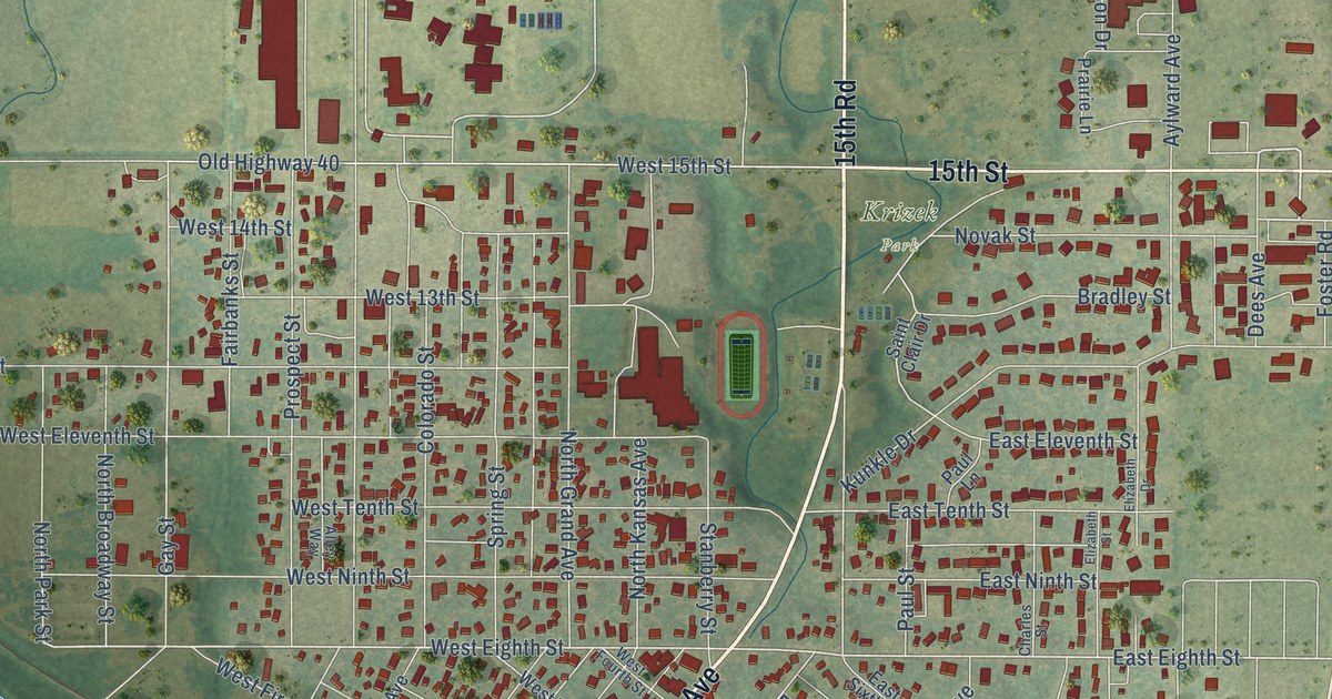 Map of Ellsworth, Kansas in 2026