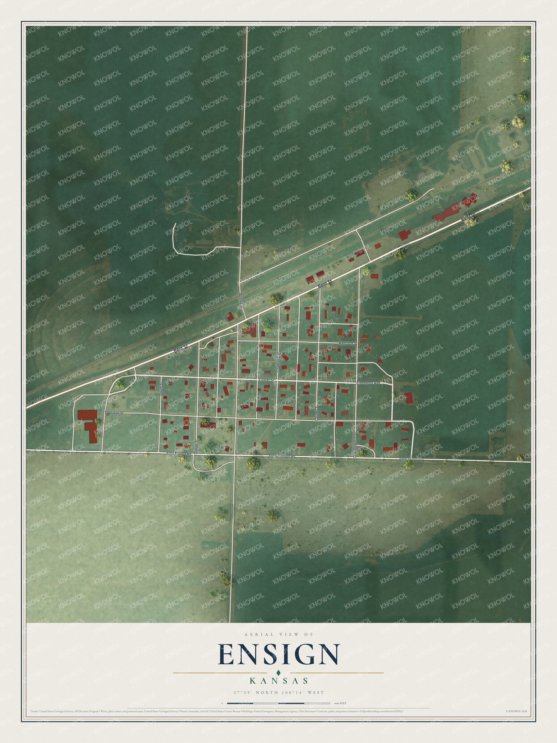 Watermarked full-map preview of Ensign, Kansas