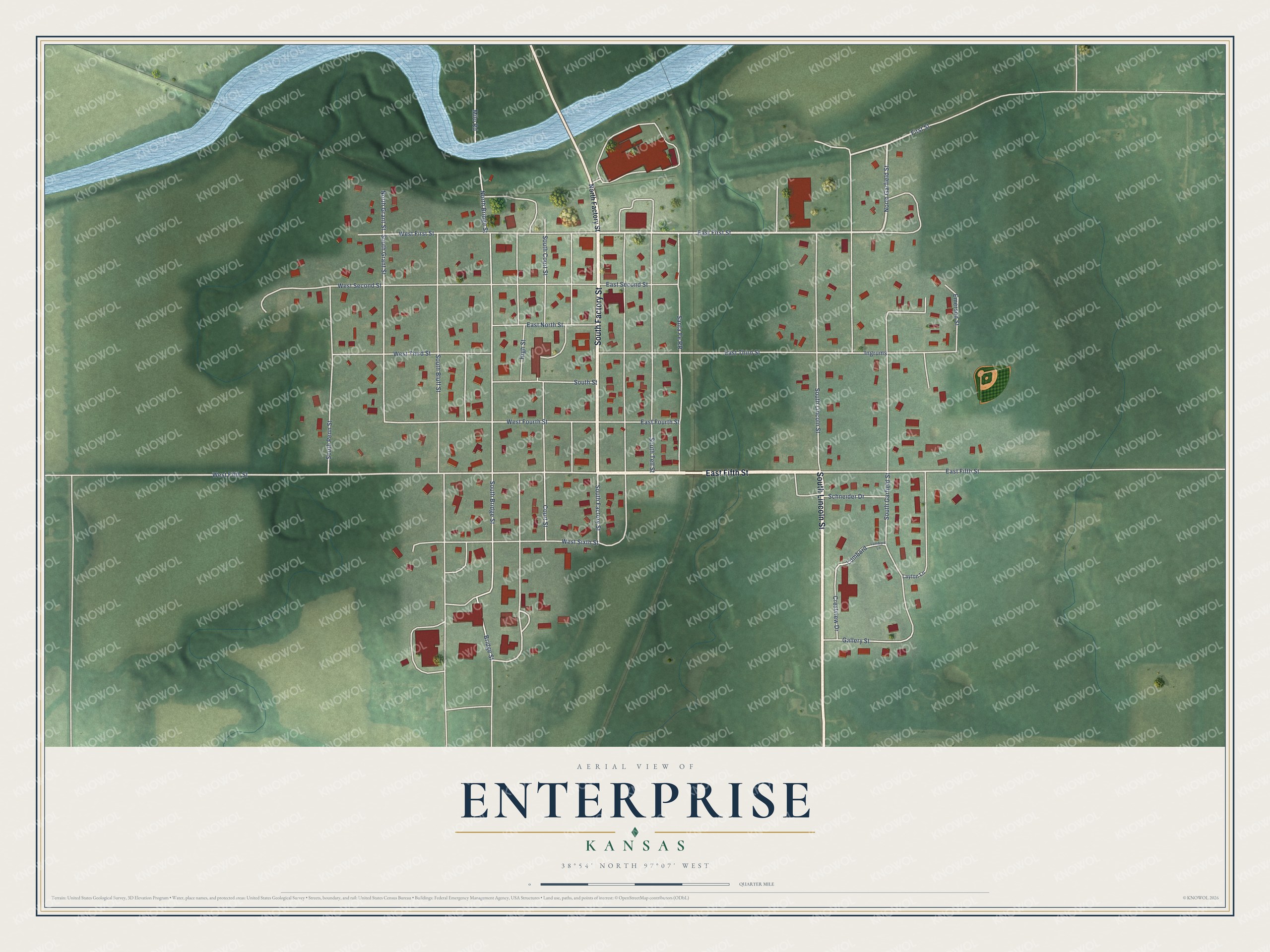 Watermarked full-map preview of Enterprise, Kansas
