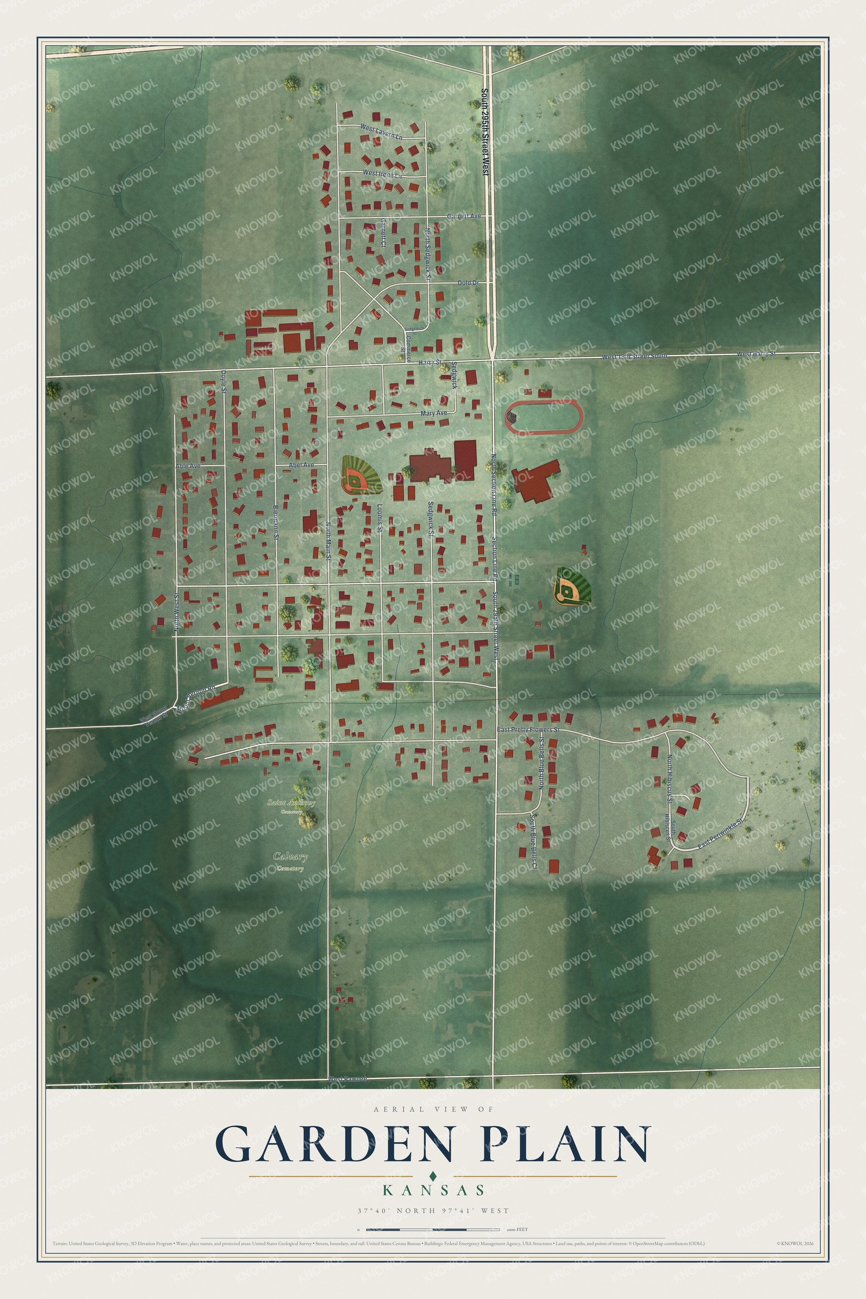 Watermarked full-map preview of Garden Plain, Kansas