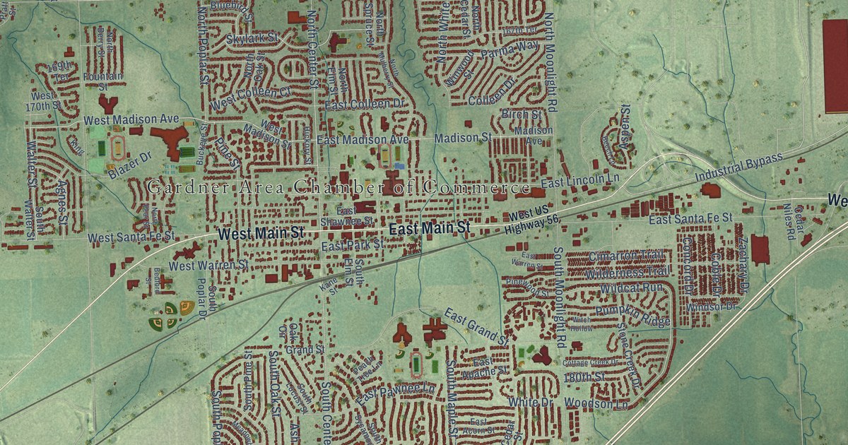 Map of Gardner, Kansas in 2026