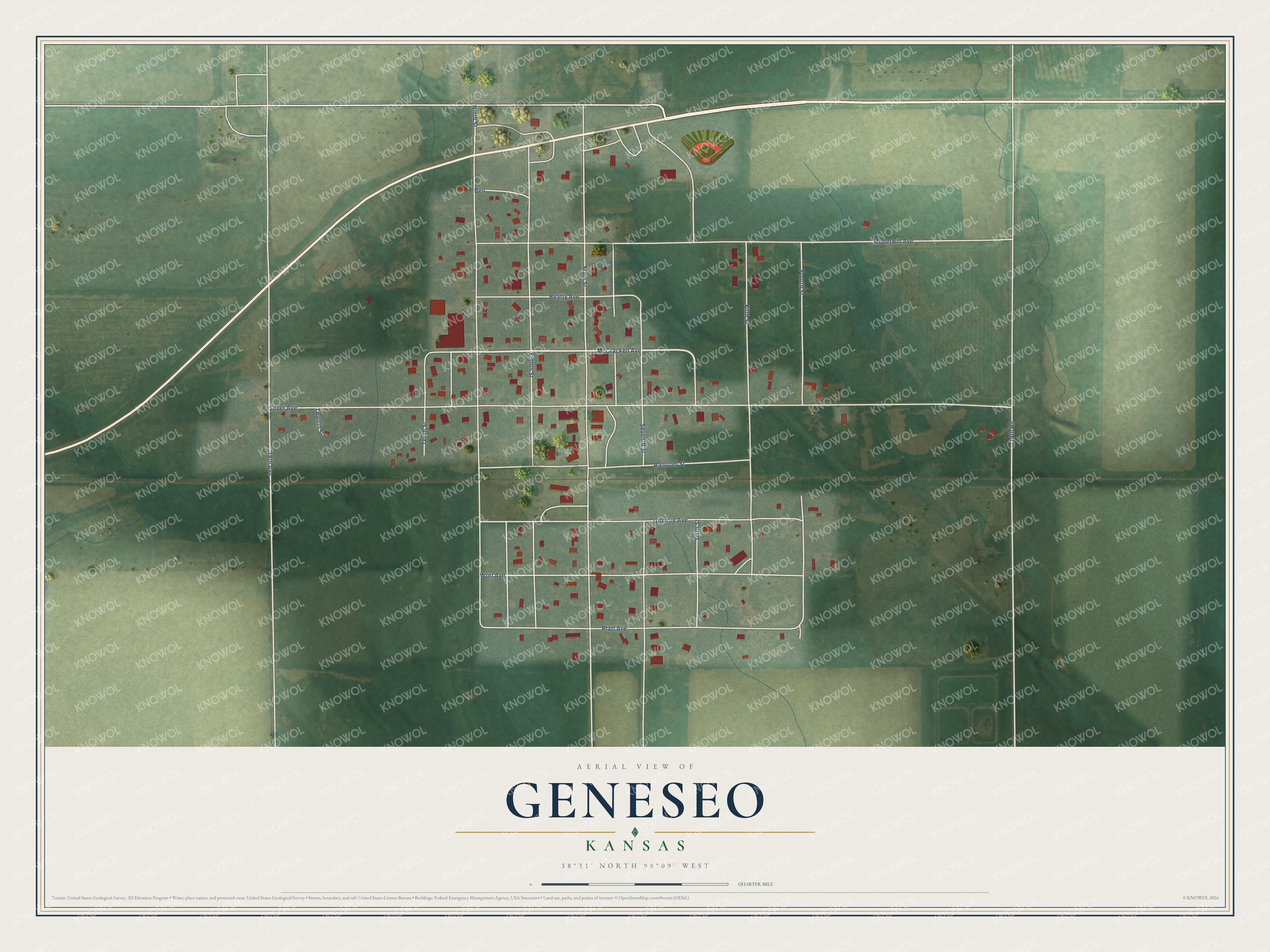 Watermarked full-map preview of Geneseo, Kansas