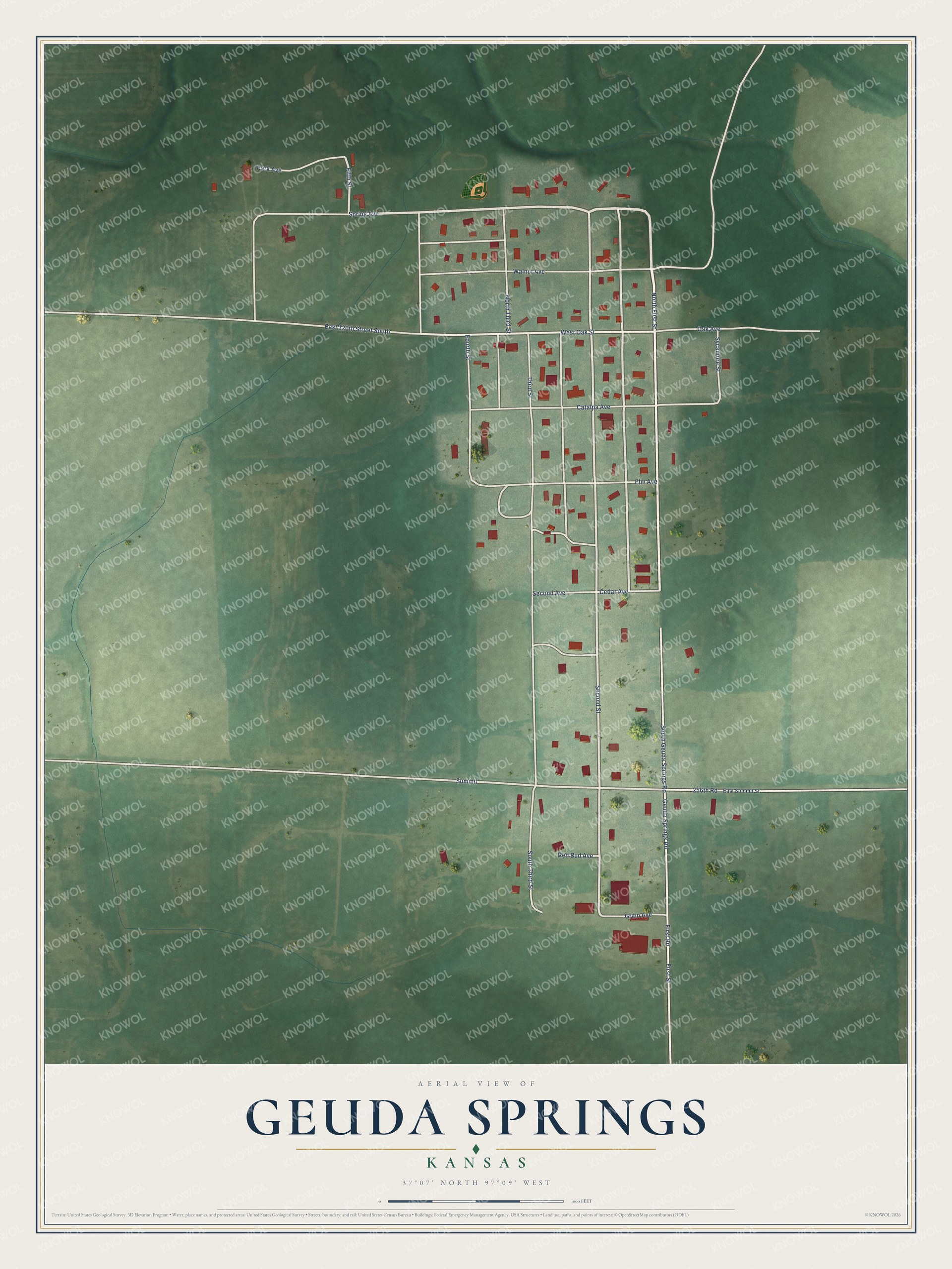 Watermarked full-map preview of Geuda Springs, Kansas