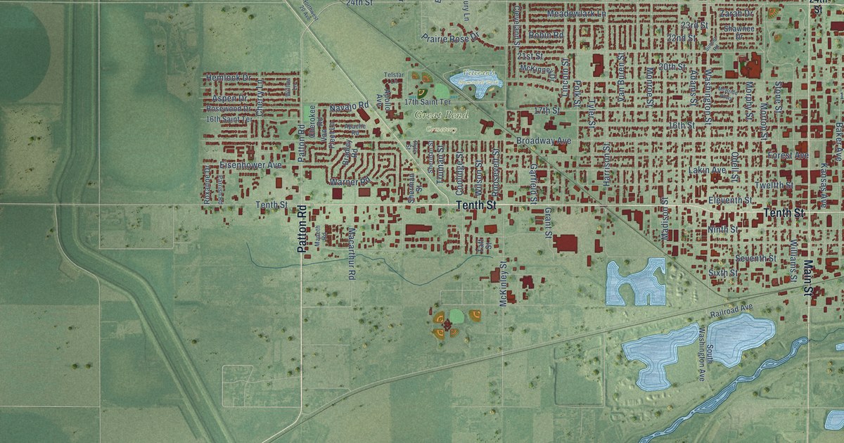 Map of Great Bend, Kansas in 2026