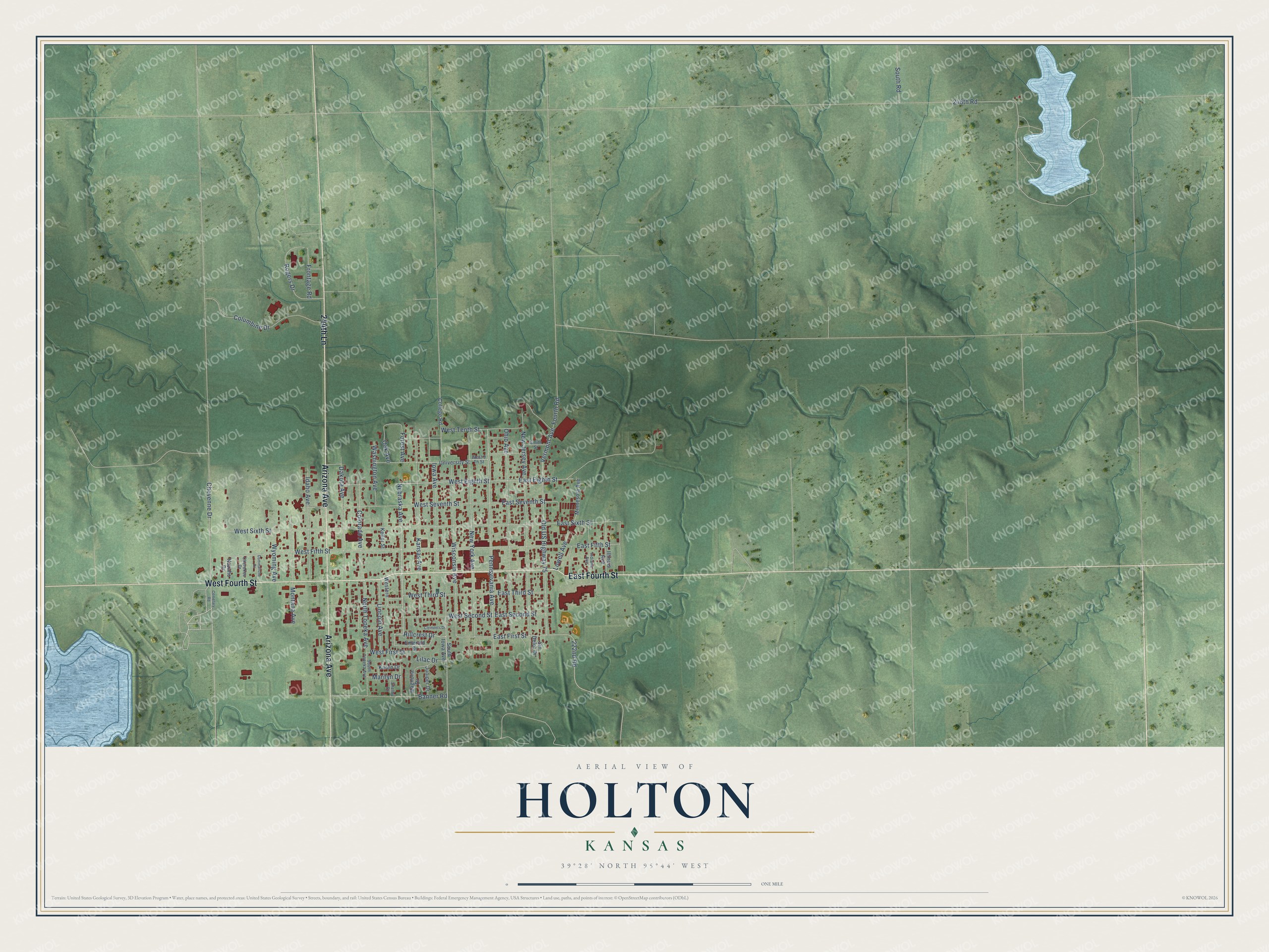 Watermarked full-map preview of Holton, Kansas