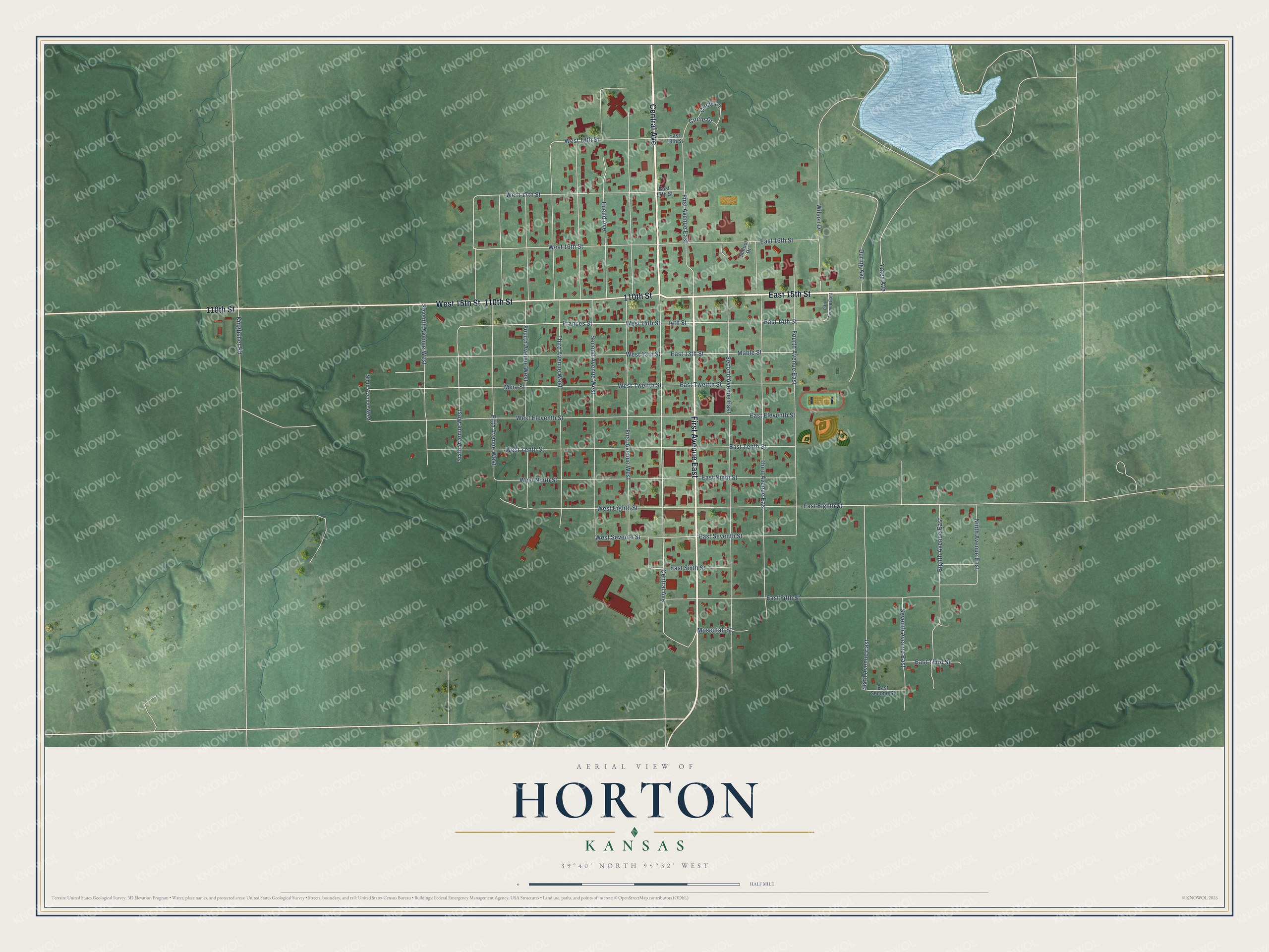 Watermarked full-map preview of Horton, Kansas