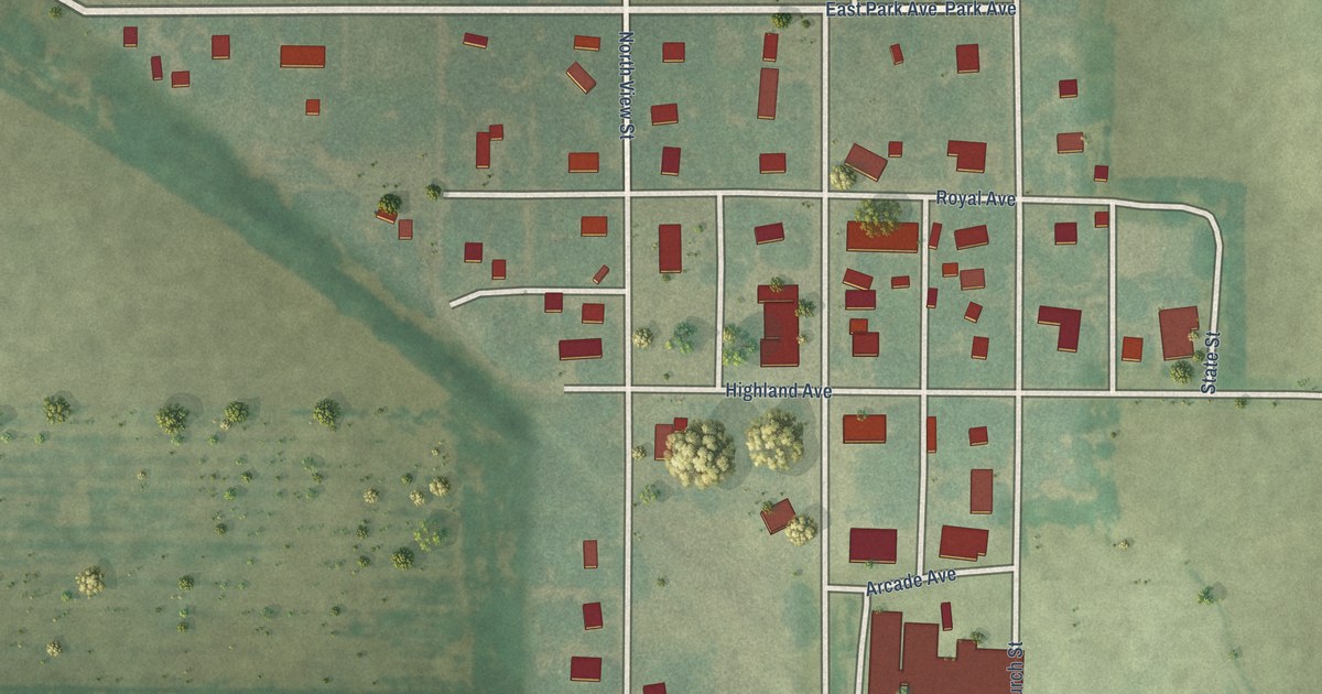 Map of Hudson, Kansas in 2026