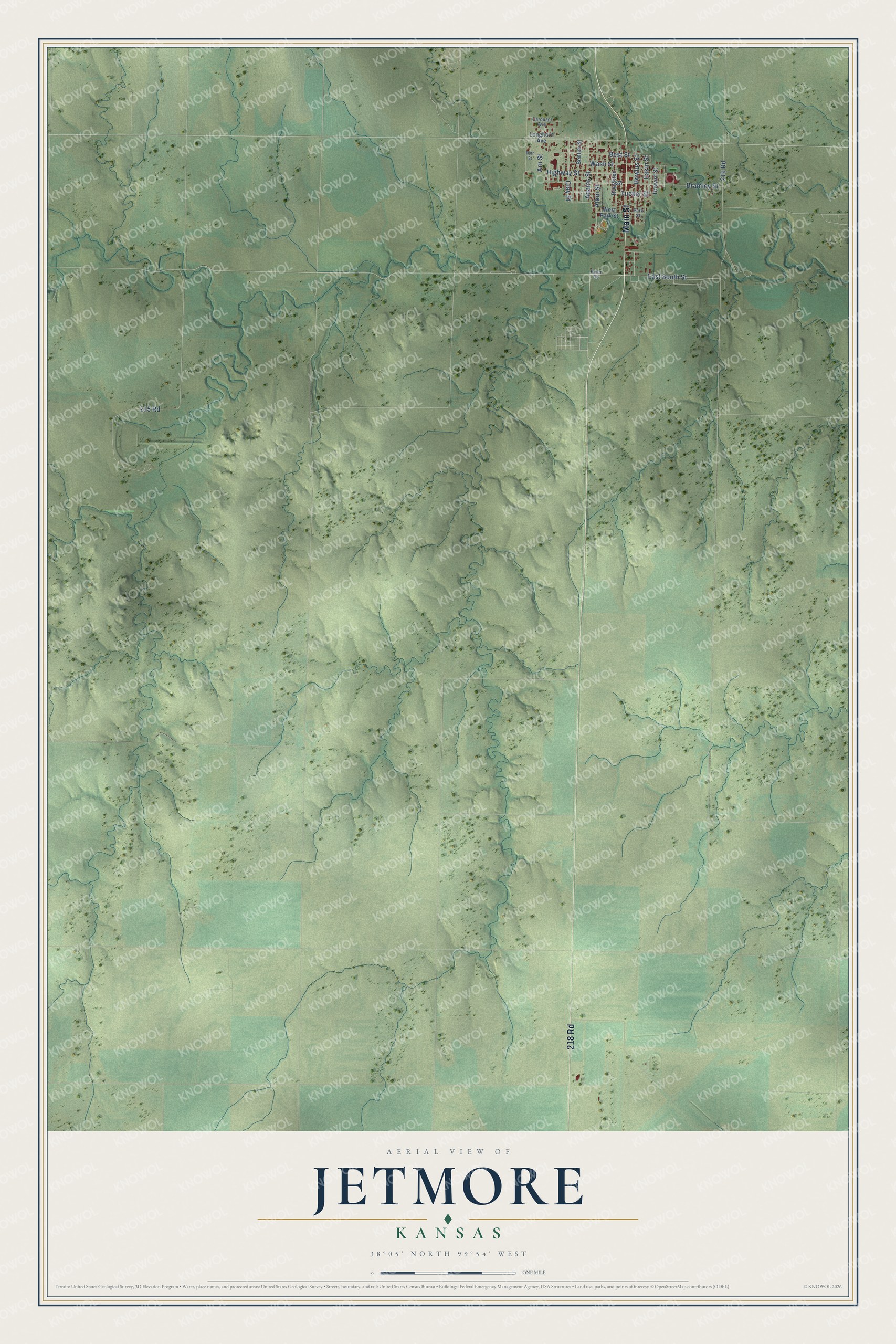 Watermarked full-map preview of Jetmore, Kansas