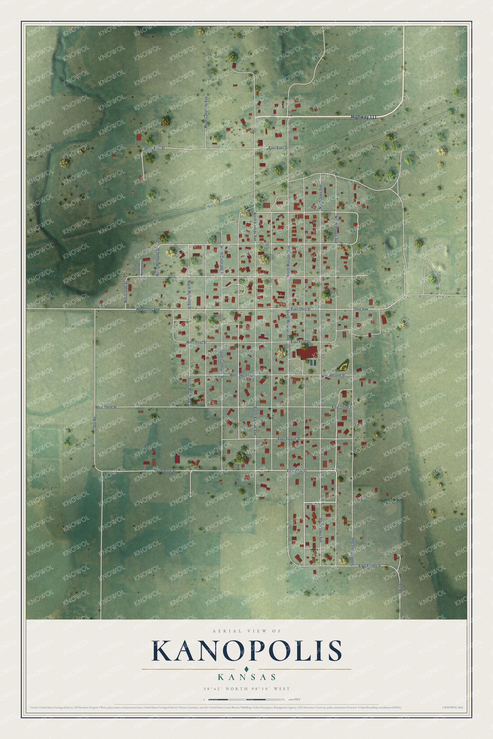 Watermarked full-map preview of Kanopolis, Kansas