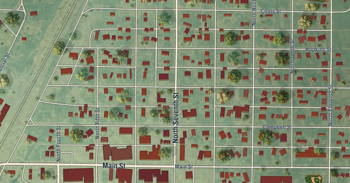 Map of Kiowa, Kansas in 2026