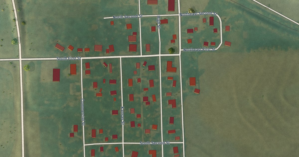 Map of Lancaster, Kansas in 2026