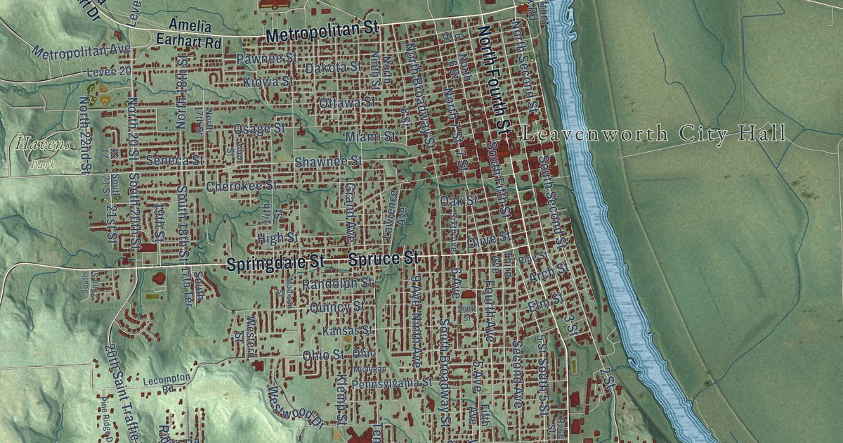 Map of Leavenworth, Kansas in 2026