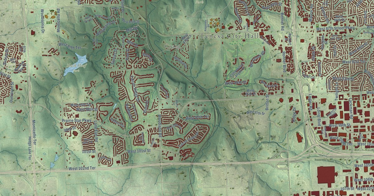 Map of Lenexa, Kansas in 2026