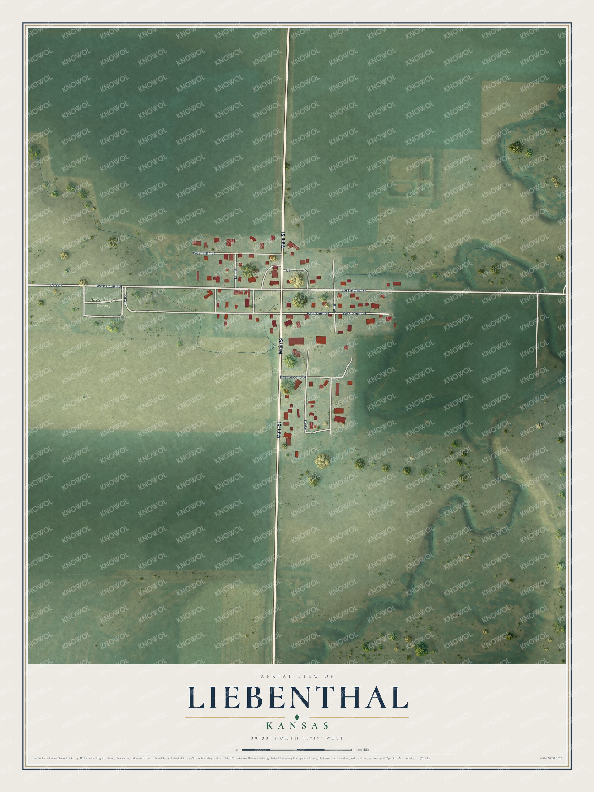 Watermarked full-map preview of Liebenthal, Kansas