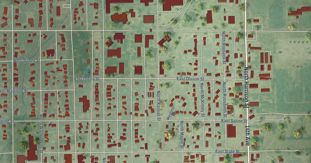 Map of Lindsborg, Kansas in 2026