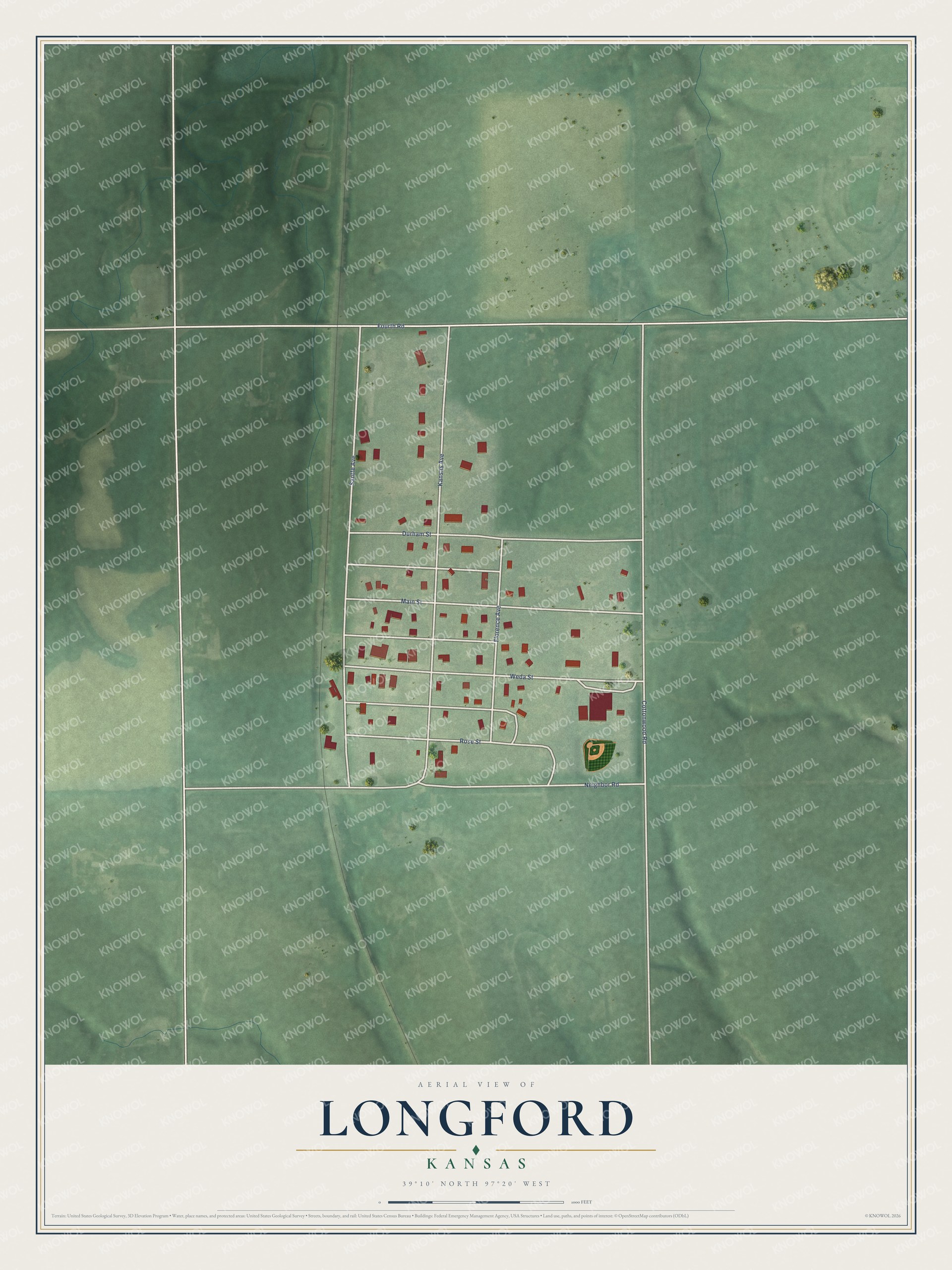 Watermarked full-map preview of Longford, Kansas
