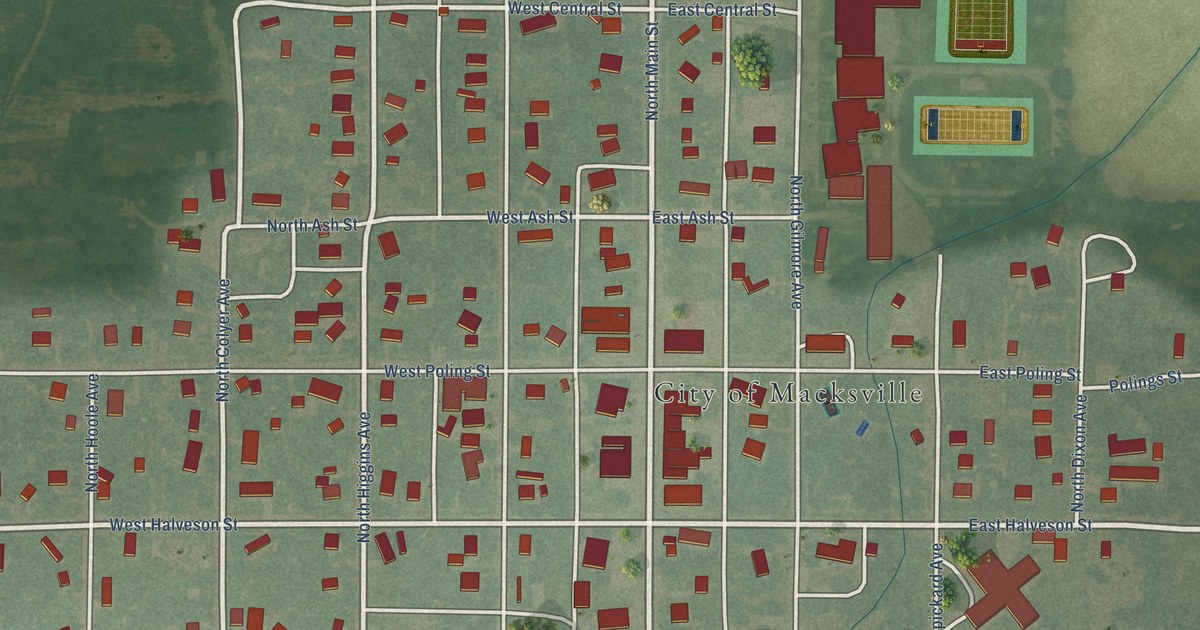 Map of Macksville, Kansas in 2026