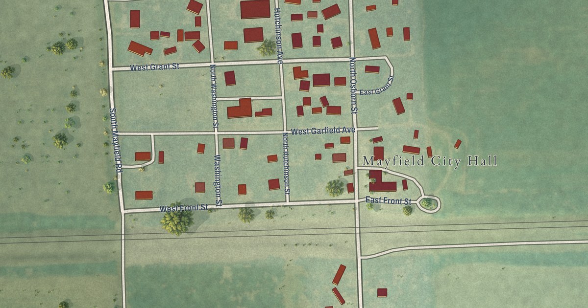 Map of Mayfield, Kansas in 2026