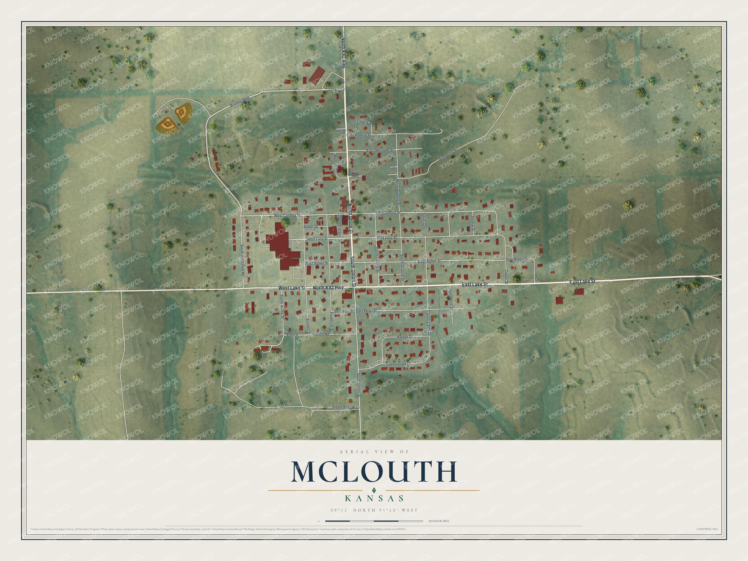 Watermarked full-map preview of McLouth, Kansas