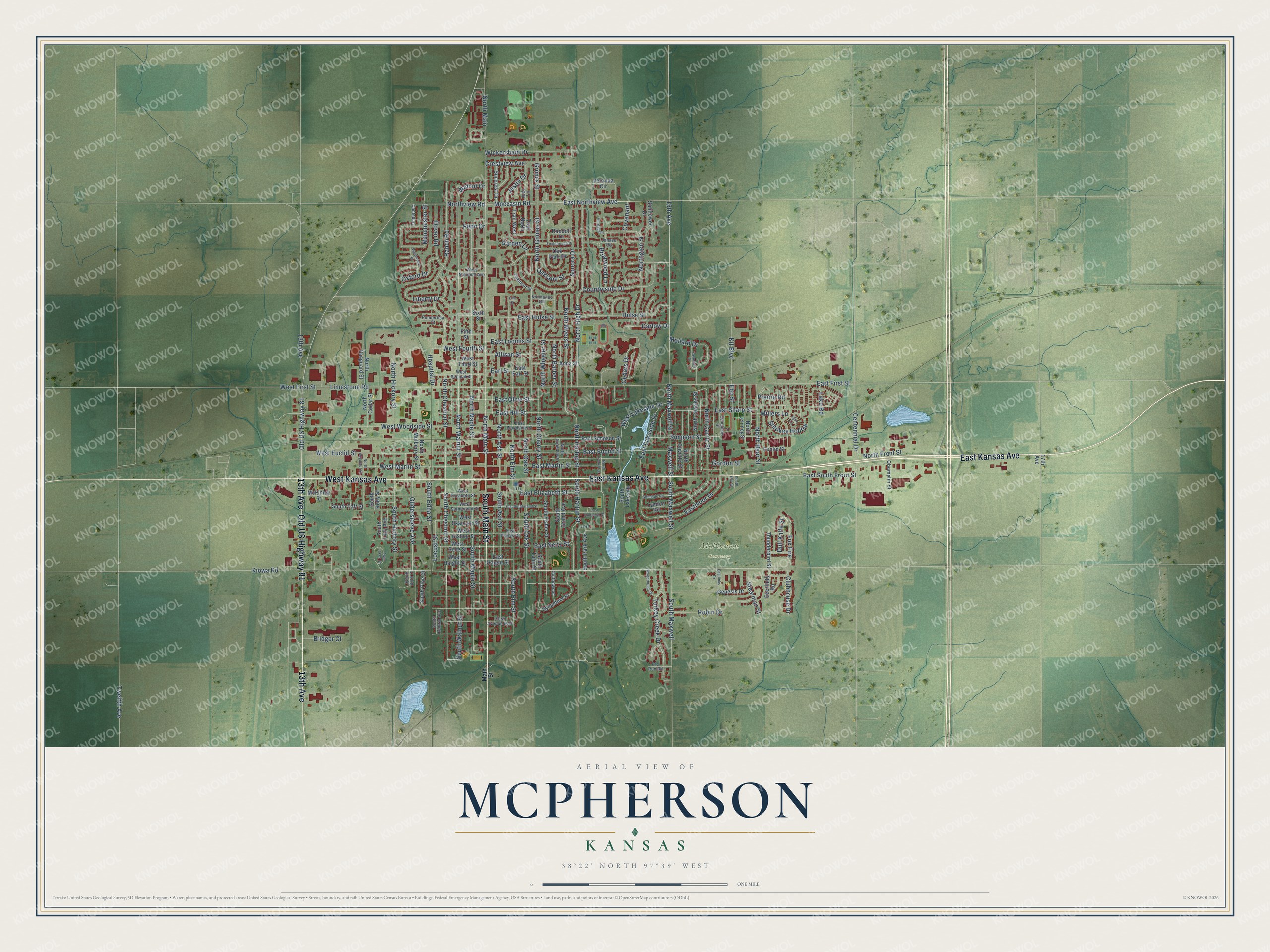 Watermarked full-map preview of McPherson, Kansas