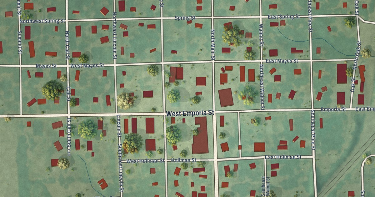 Map of Melvern, Kansas in 2026