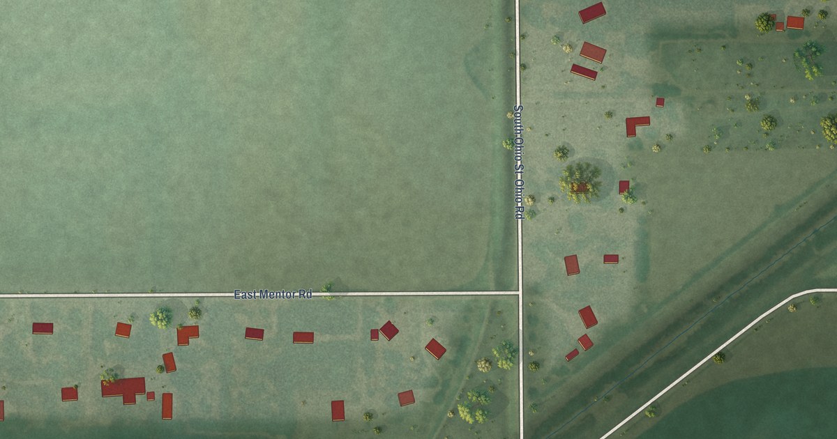 Map of Mentor, Kansas in 2026