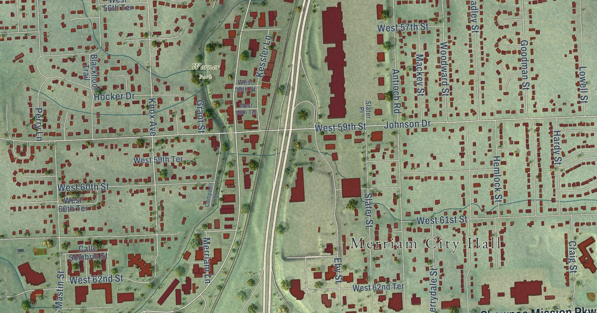 Map of Merriam, Kansas in 2026