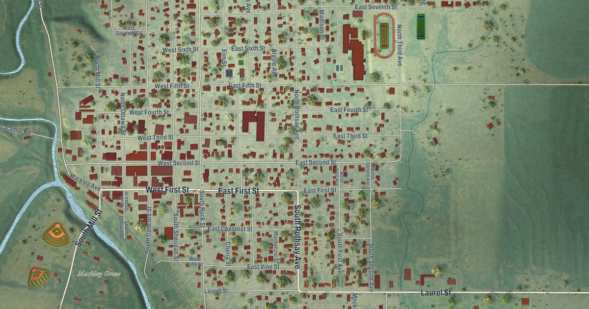 Map of Minneapolis, Kansas in 2026