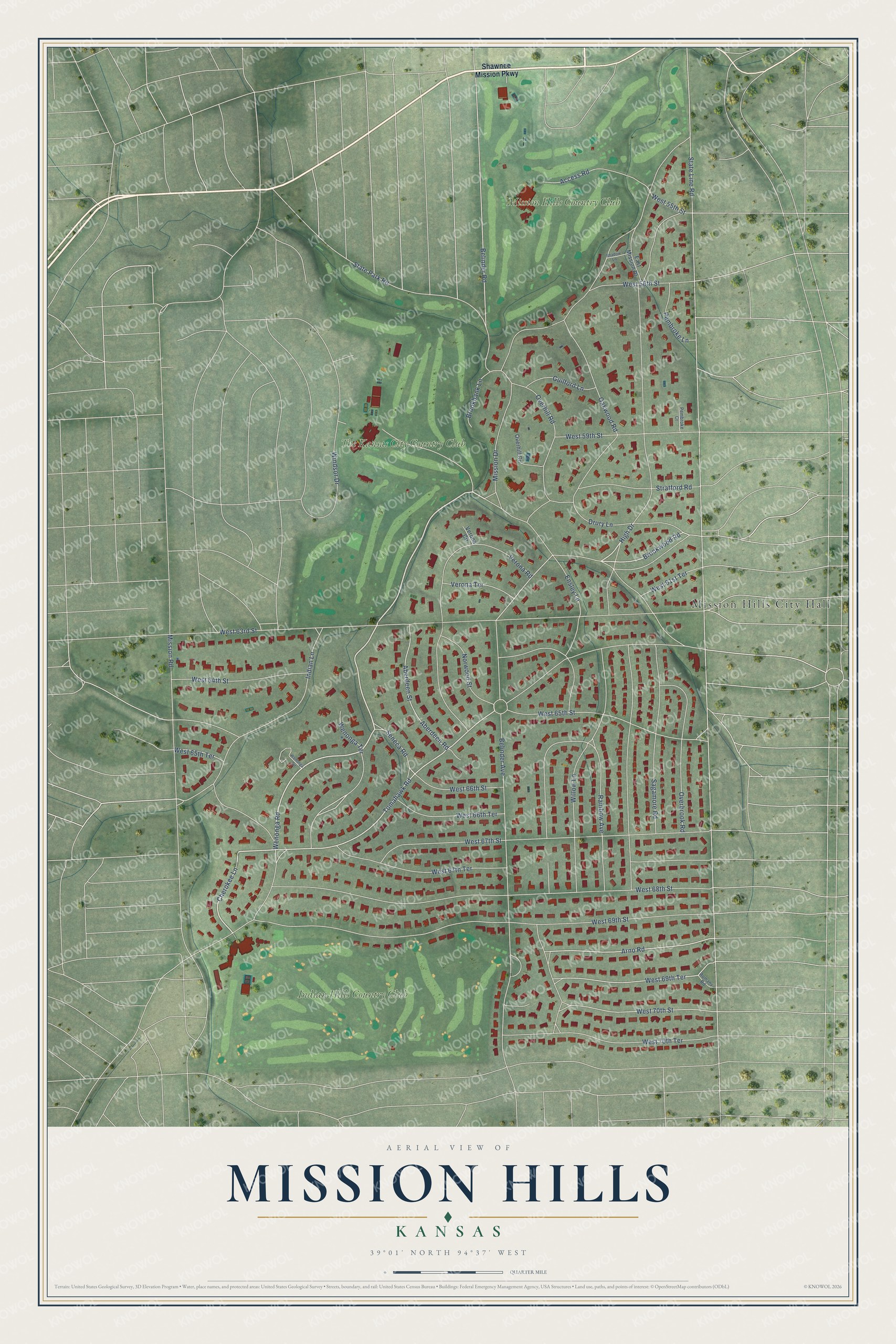 Watermarked full-map preview of Mission Hills, Kansas