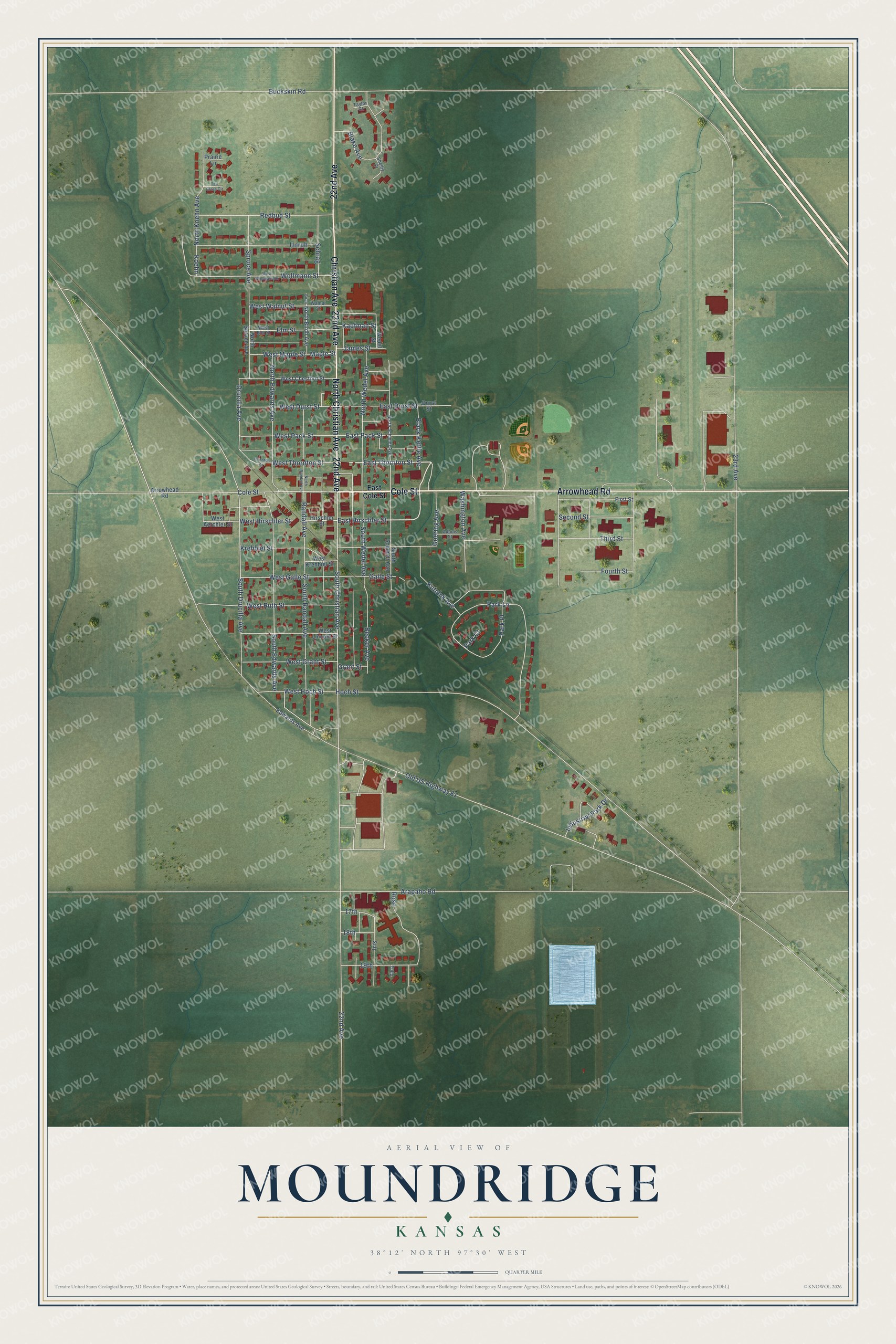 Watermarked full-map preview of Moundridge, Kansas