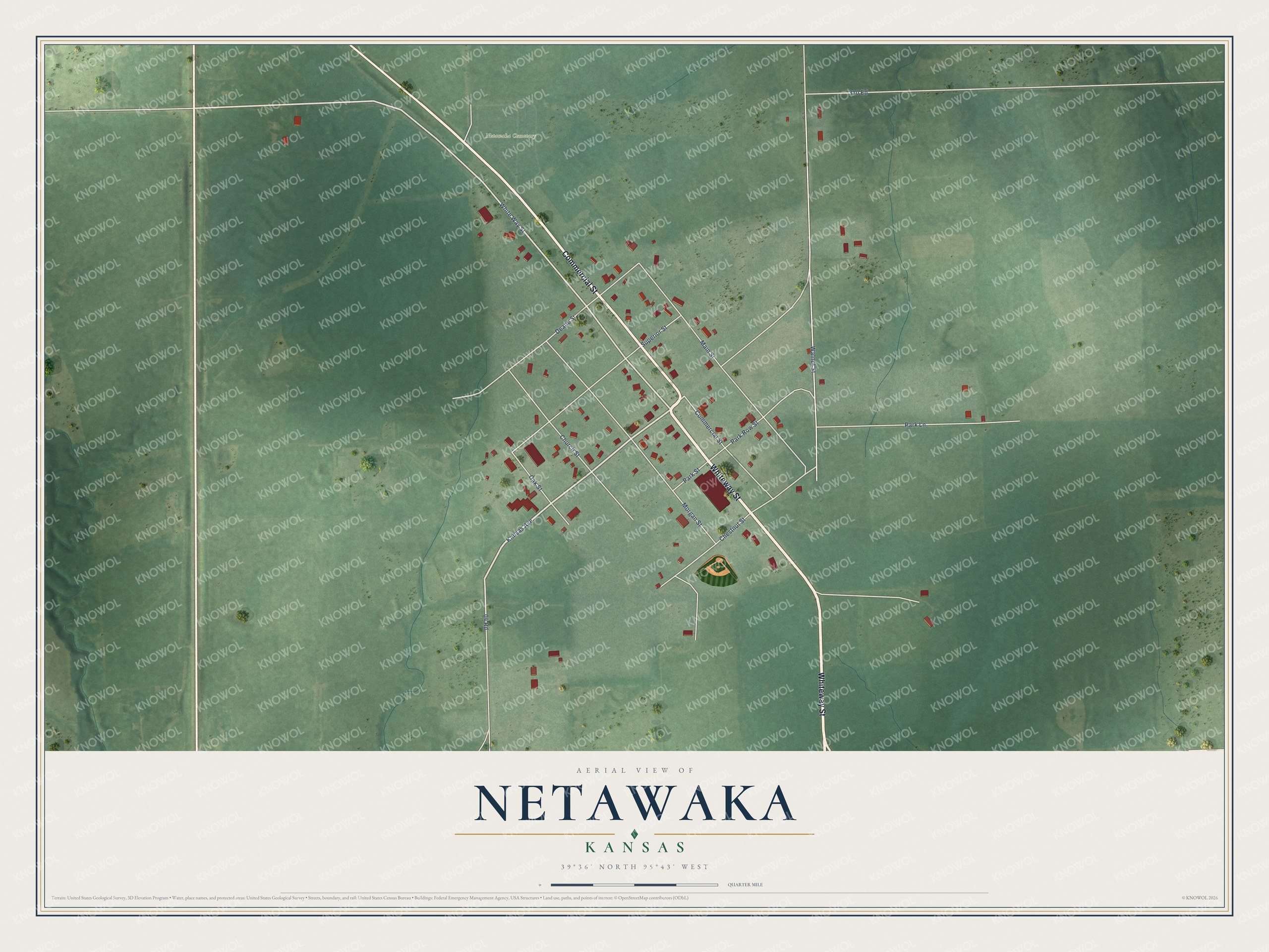 Watermarked full-map preview of Netawaka, Kansas