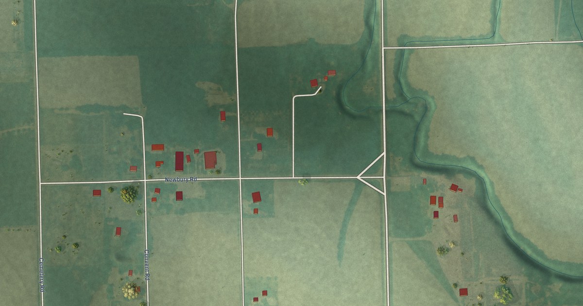 Map of Newbury, Kansas in 2026