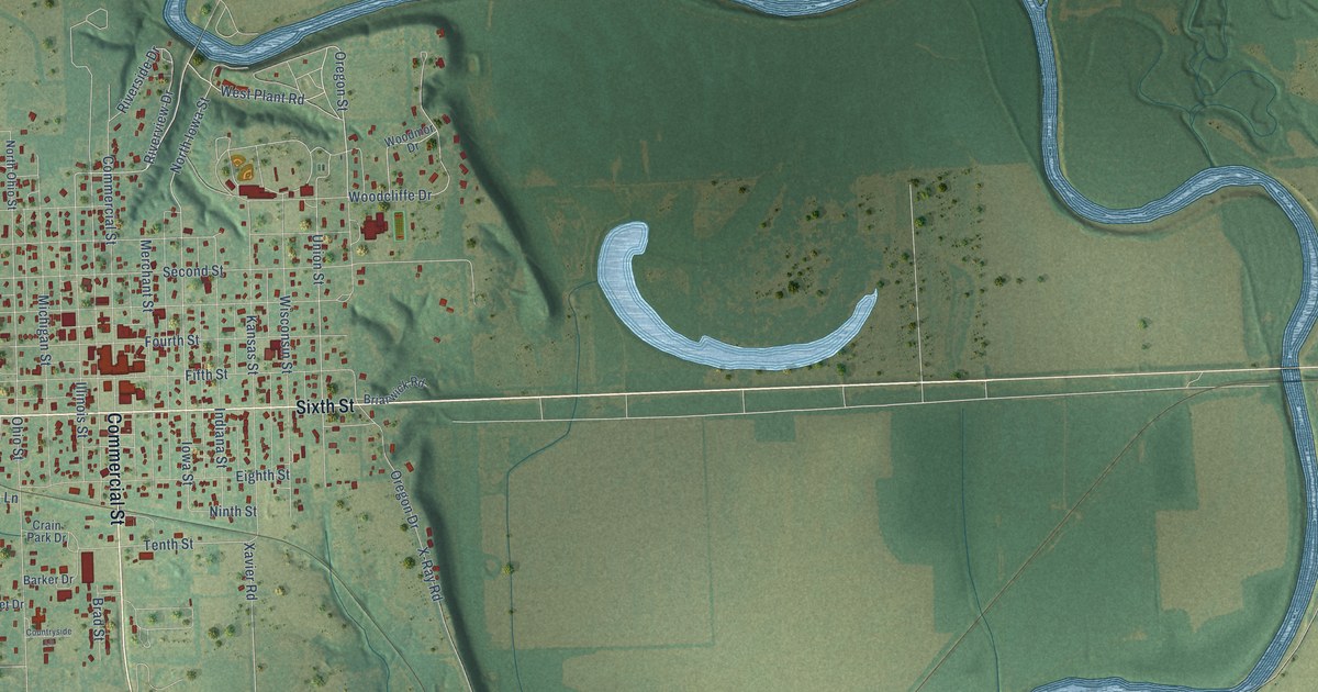 Map of Oswego, Kansas in 2026