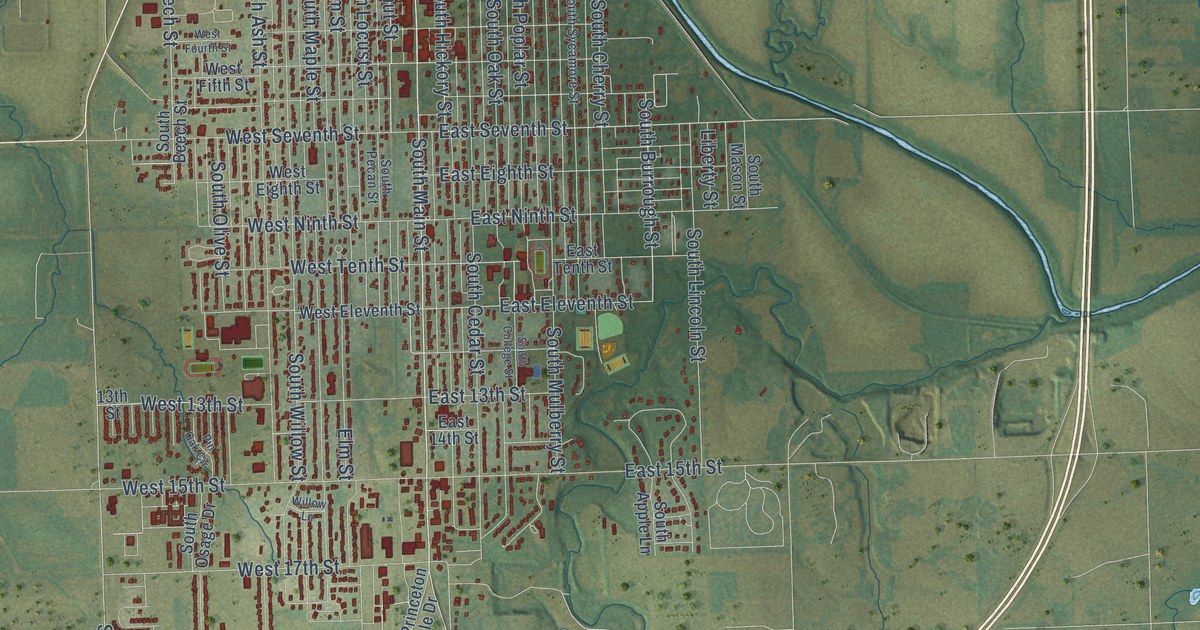 Map of Ottawa, Kansas in 2026
