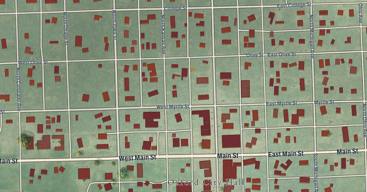 Map of Oxford, Kansas in 2026