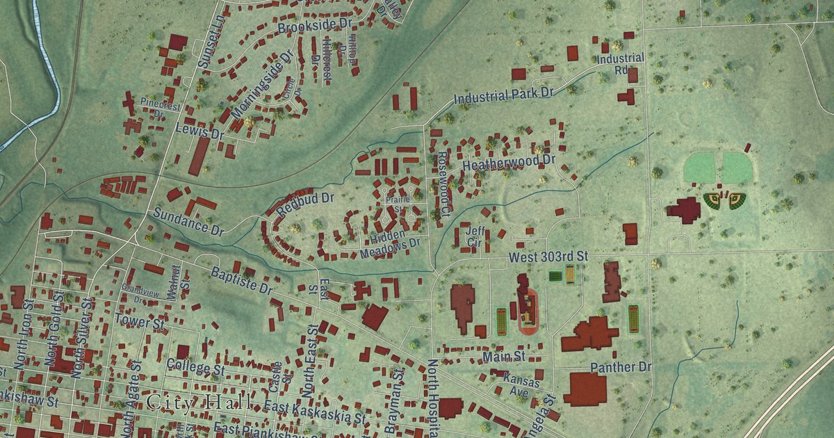 Map of Paola, Kansas in 2026