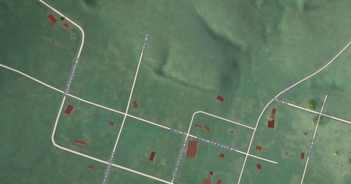 Map of Parkerville, Kansas in 2026