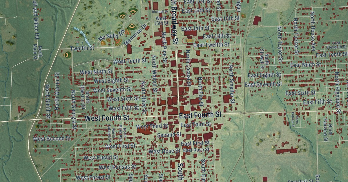 Map of Pittsburg, Kansas in 2026
