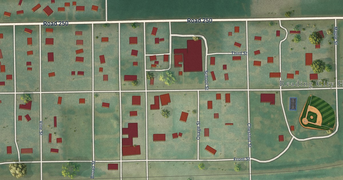 Map of Reading, Kansas in 2026
