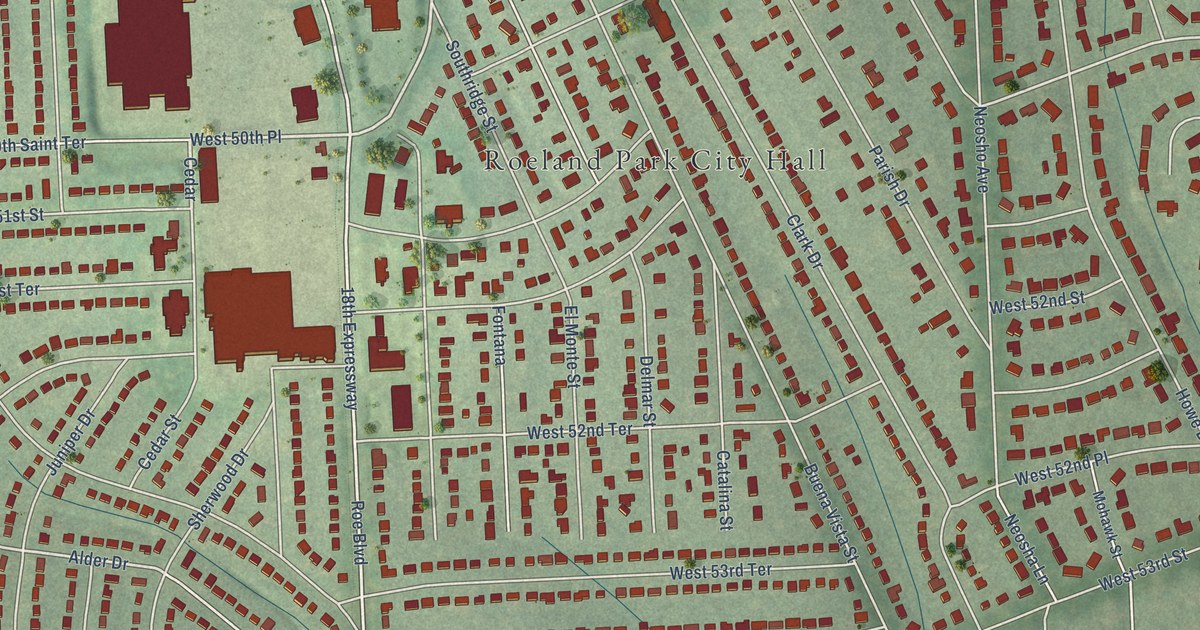 Map of Roeland Park, Kansas in 2026