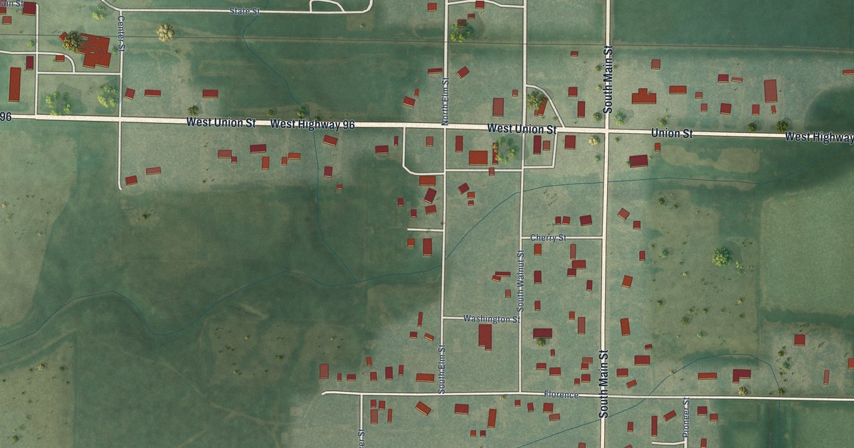 Map of Rush Center, Kansas in 2026