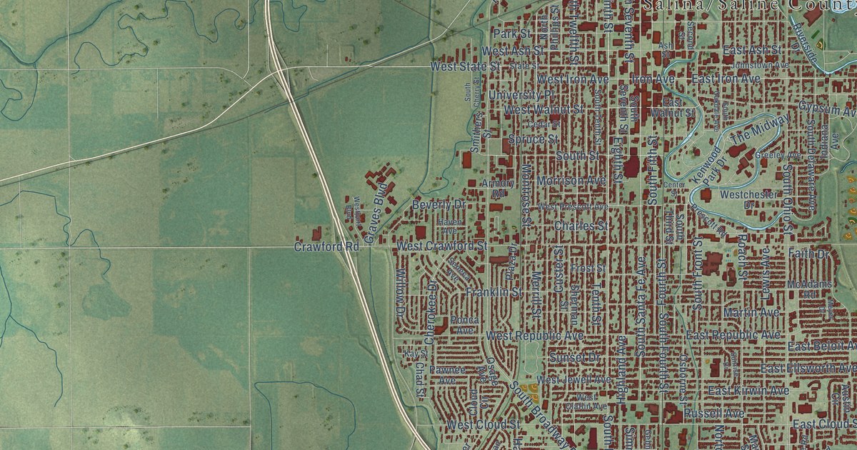 Map of Salina, Kansas in 2026