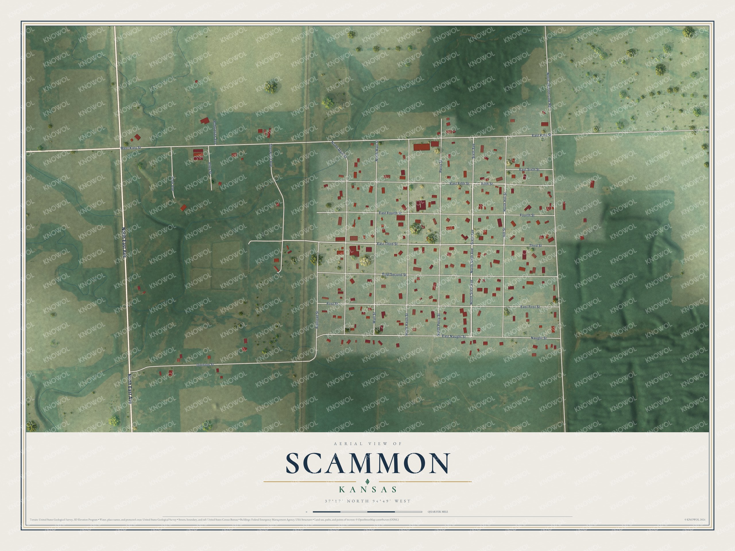 Watermarked full-map preview of Scammon, Kansas